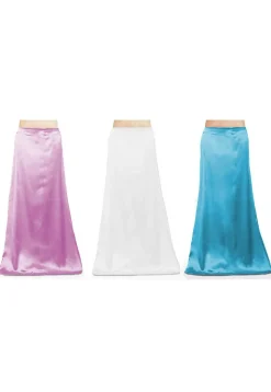 Combo of Solid Color Satin Petticoats in Multicolor