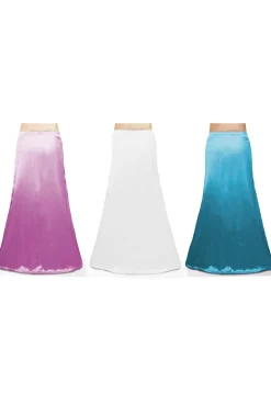 Combo of Solid Color Satin Petticoats in Multicolor