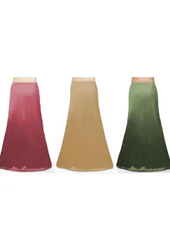 Combo of Solid Color Satin Petticoats in Multicolor