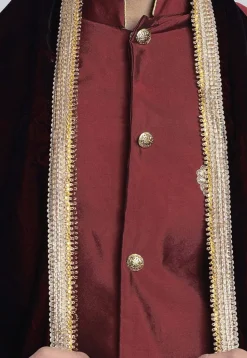 Contrast Border Velvet Dupatta in Brown