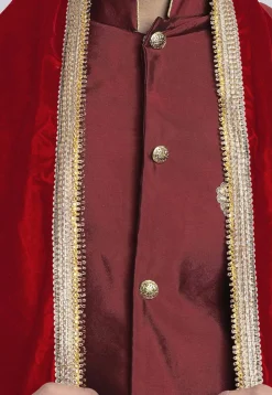 Contrast Border Velvet Dupatta in Red