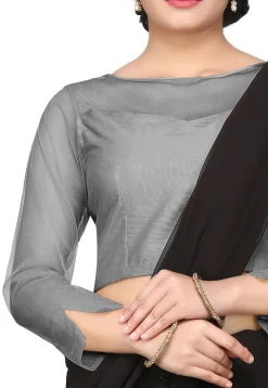 Cotton Silk Blouse in Grey