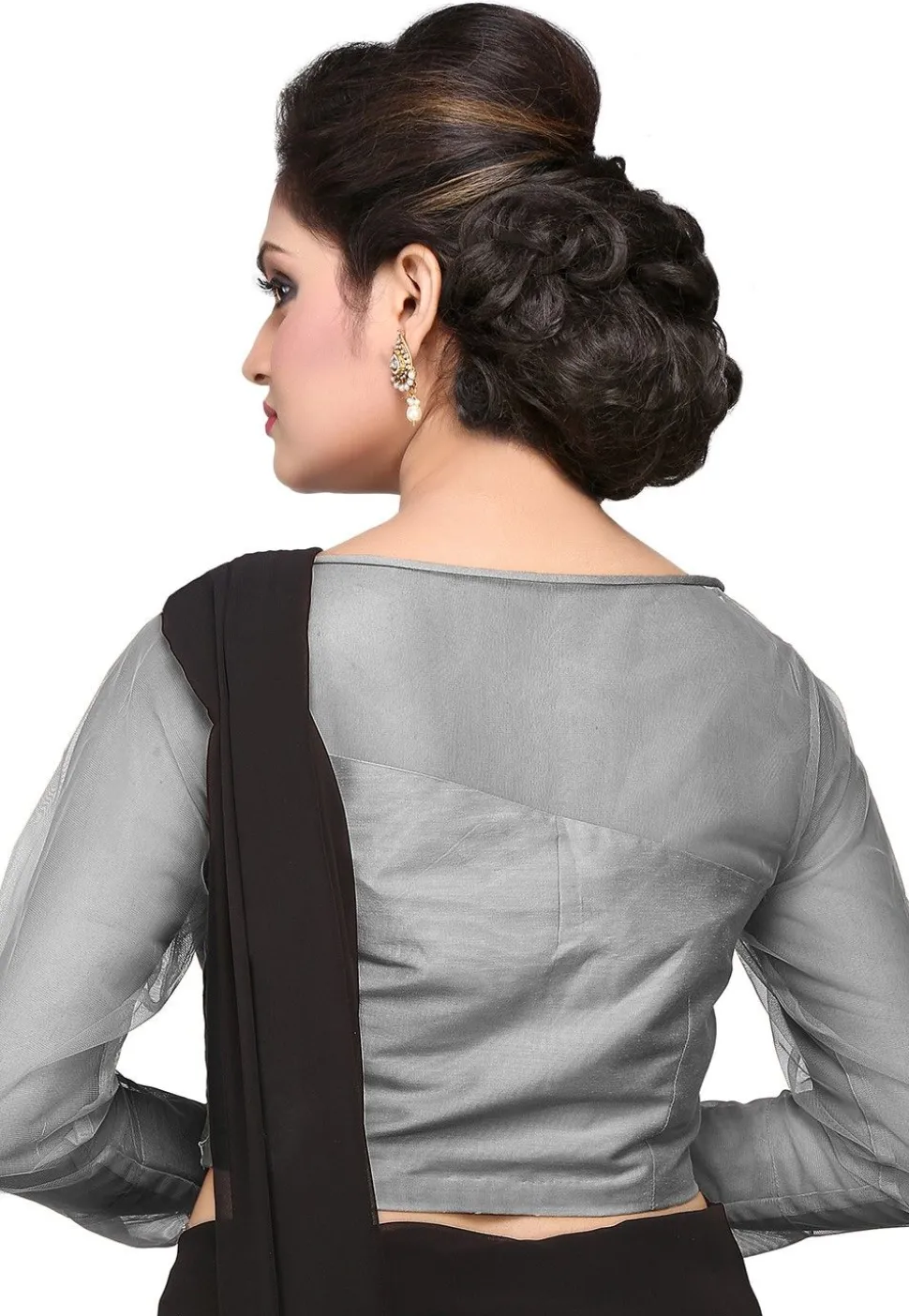 Cotton Silk Blouse in Grey