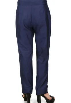 Cotton Silk Pant in Navy Blue