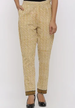 Dabu Printed Cotton Pant in Beige