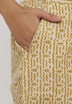 Dabu Printed Cotton Pant in Beige