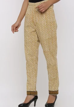 Dabu Printed Cotton Pant in Beige