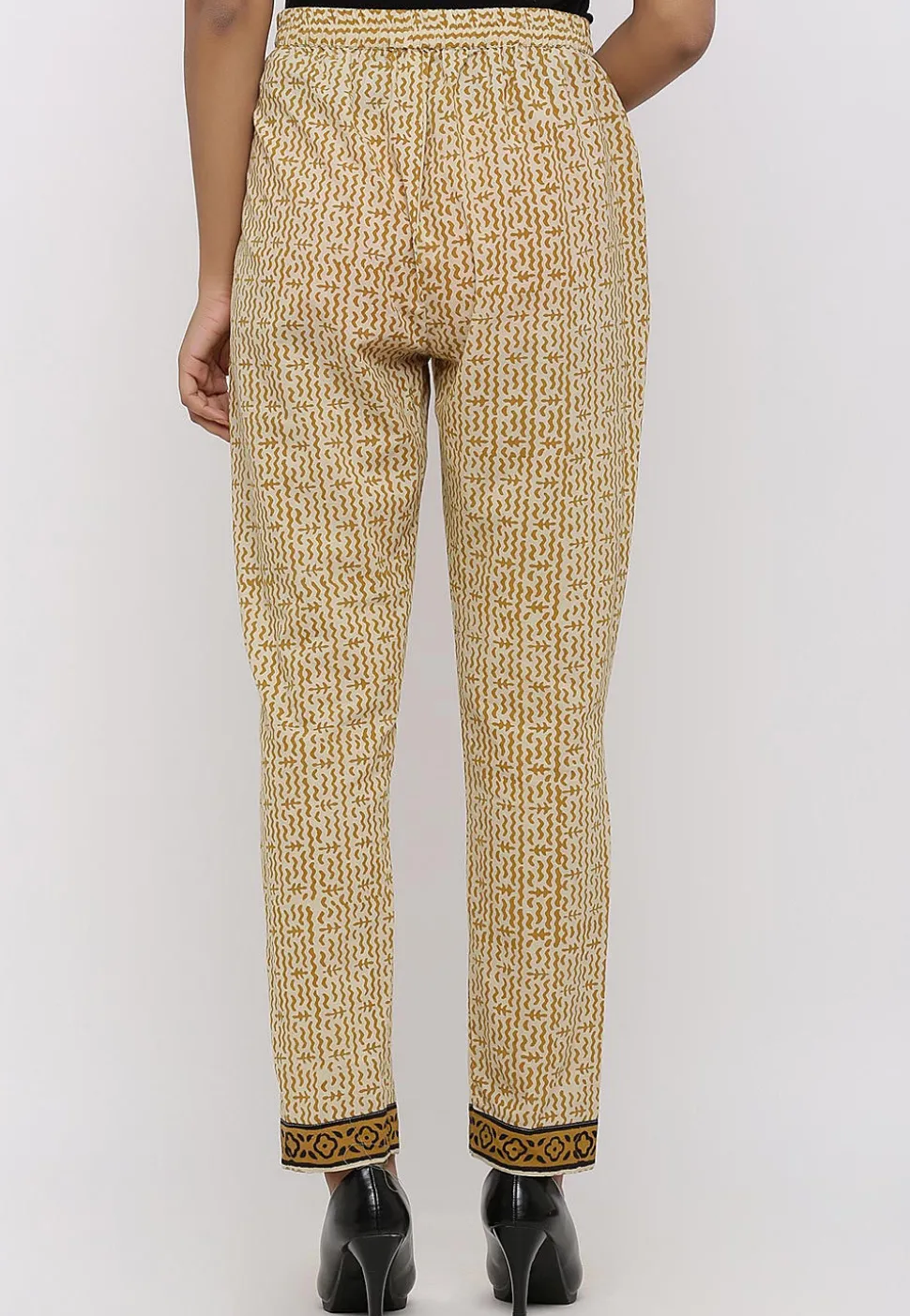 Dabu Printed Cotton Pant in Beige