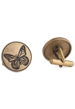 Dainty Butterfly Metallic Cufflink Pair