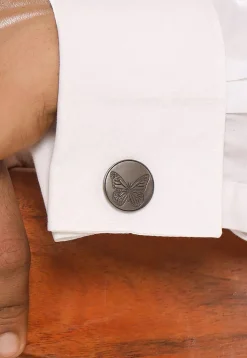 Dainty Butterfly Metallic Cufflink Pair