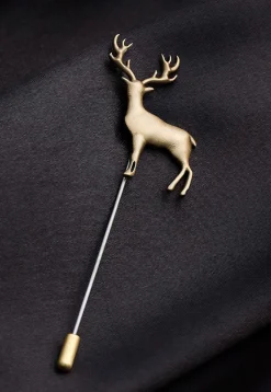 Daring Deer Metallic Lapel Pin
