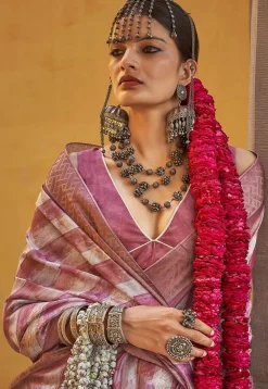 Digital Printed Art Silk Saree in Pink