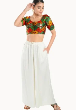 Digital Printed Brocade Blouse in Multicolor