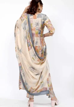 Digital Printed Chanderi Silk Pakistani Suit in Multicolor