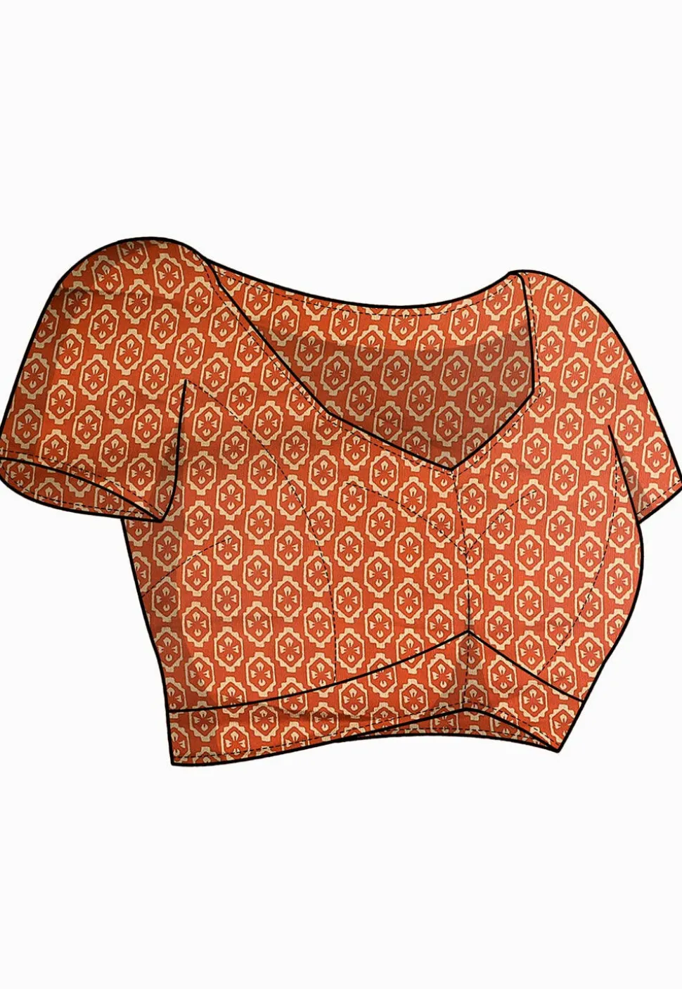 Digital Printed Chiffon Saree in Beige