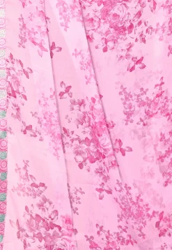 Digital Printed Chiffon Saree in Pink