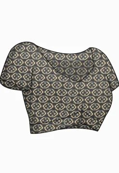 Digital Printed Chiffon Saree in Grey