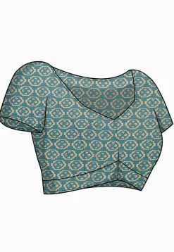 Digital Printed Chiffon Saree in Multicolor