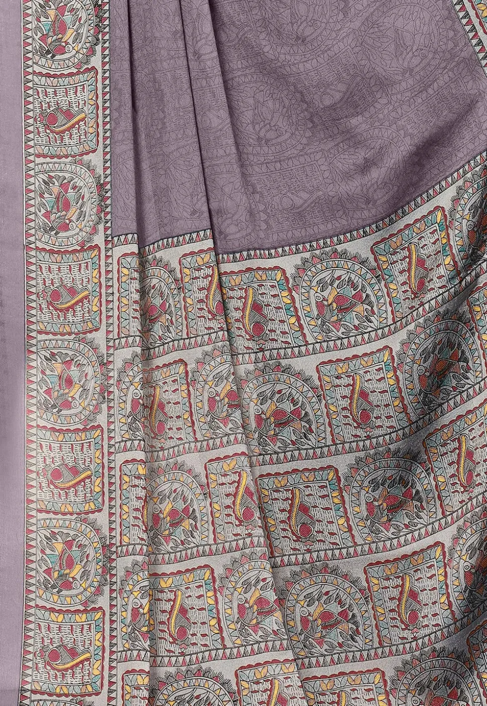 Digital Printed Chiffon Saree in Grey