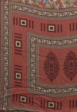 Digital Printed Chiffon Saree in Maroon