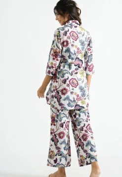 Digital Printed Cotton Co Ord Set in Off White