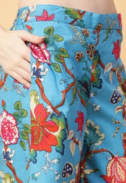 Digital Printed Cotton Co Ord Set in Blue