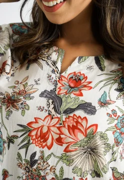 Digital Printed Cotton Co Ord Set in Off White