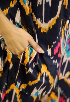 Digital Printed Cotton Co Ord Set in Navy Blue