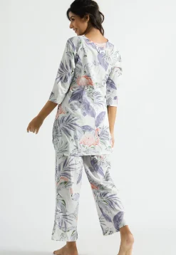 Digital Printed Cotton Co Ord Set in Off White