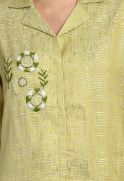 Digital Printed Cotton Co Ord Set in Light Green