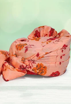 Digital Printed Cotton Kids Turban in Peach