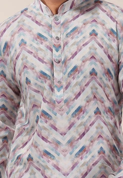 Digital Printed Cotton Kurta Set in Multicolor