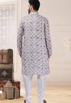 Digital Printed Cotton Kurta Set in Multicolor