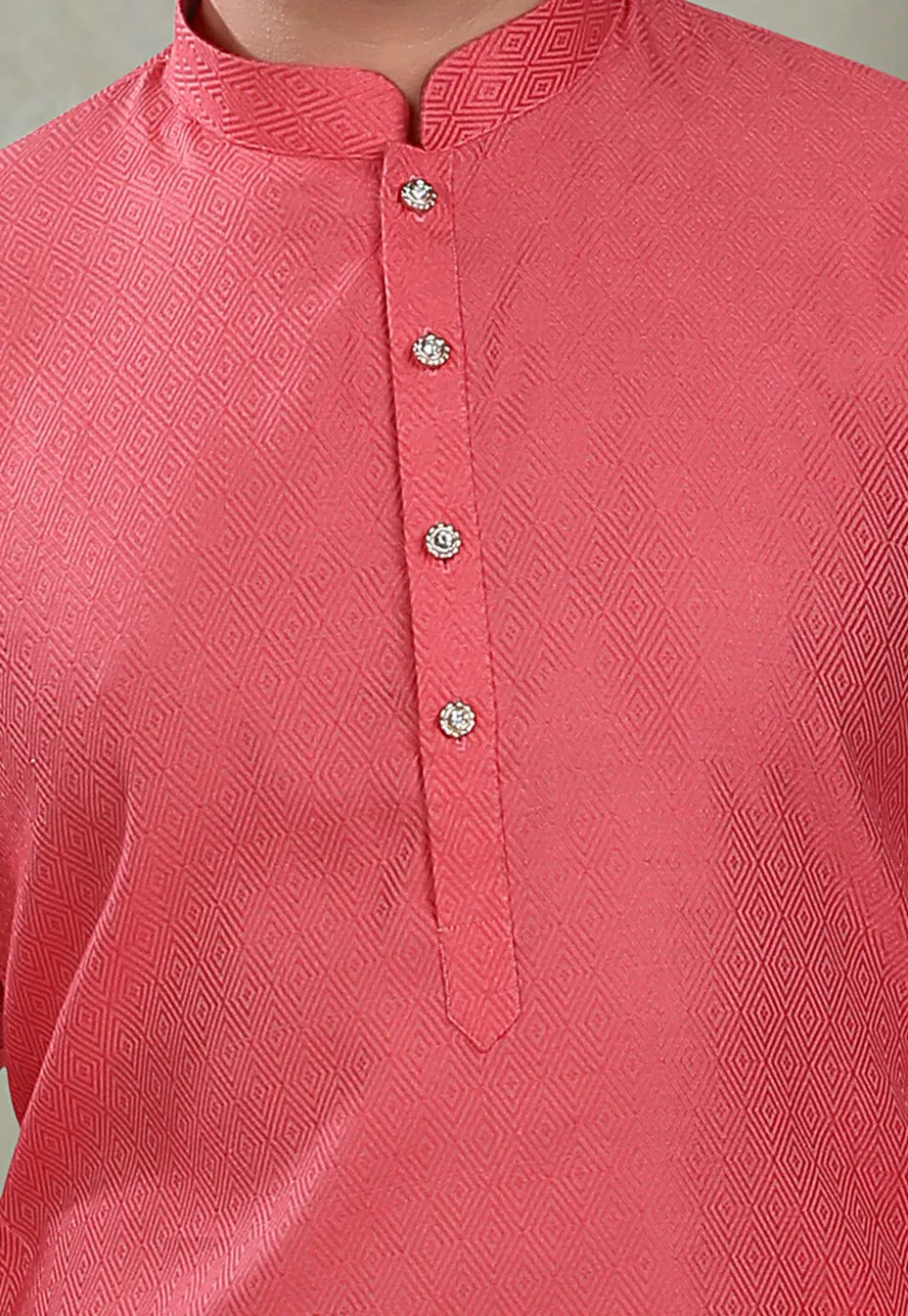 Digital Printed Cotton Kurta in Red