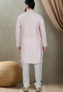 Digital Printed Cotton Kurta Set in Pink
