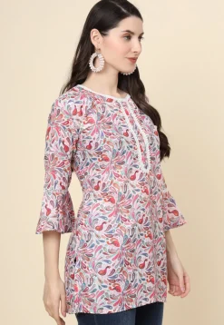 Digital Printed Cotton Kurti in Multicolor