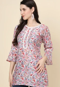 Digital Printed Cotton Kurti in Multicolor