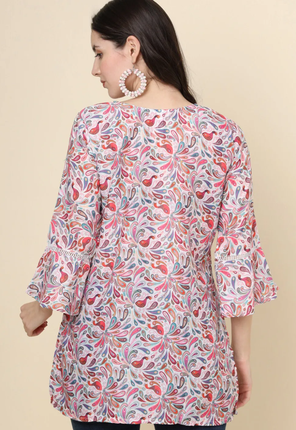 Digital Printed Cotton Kurti in Multicolor