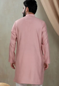 Digital Printed Cotton Kurta in Pink