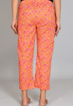Digital Printed Cotton Pant in Orange