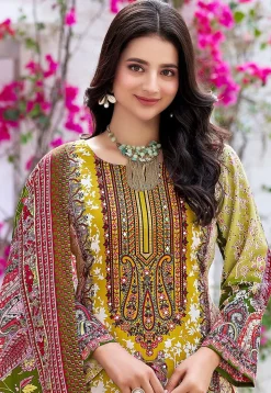 Digital Printed Cotton Pakistani Suit in Green