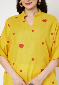 Digital Printed Cotton Top in Yellow