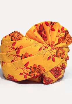 Digital Printed Cotton Unisex Turban in Mustard