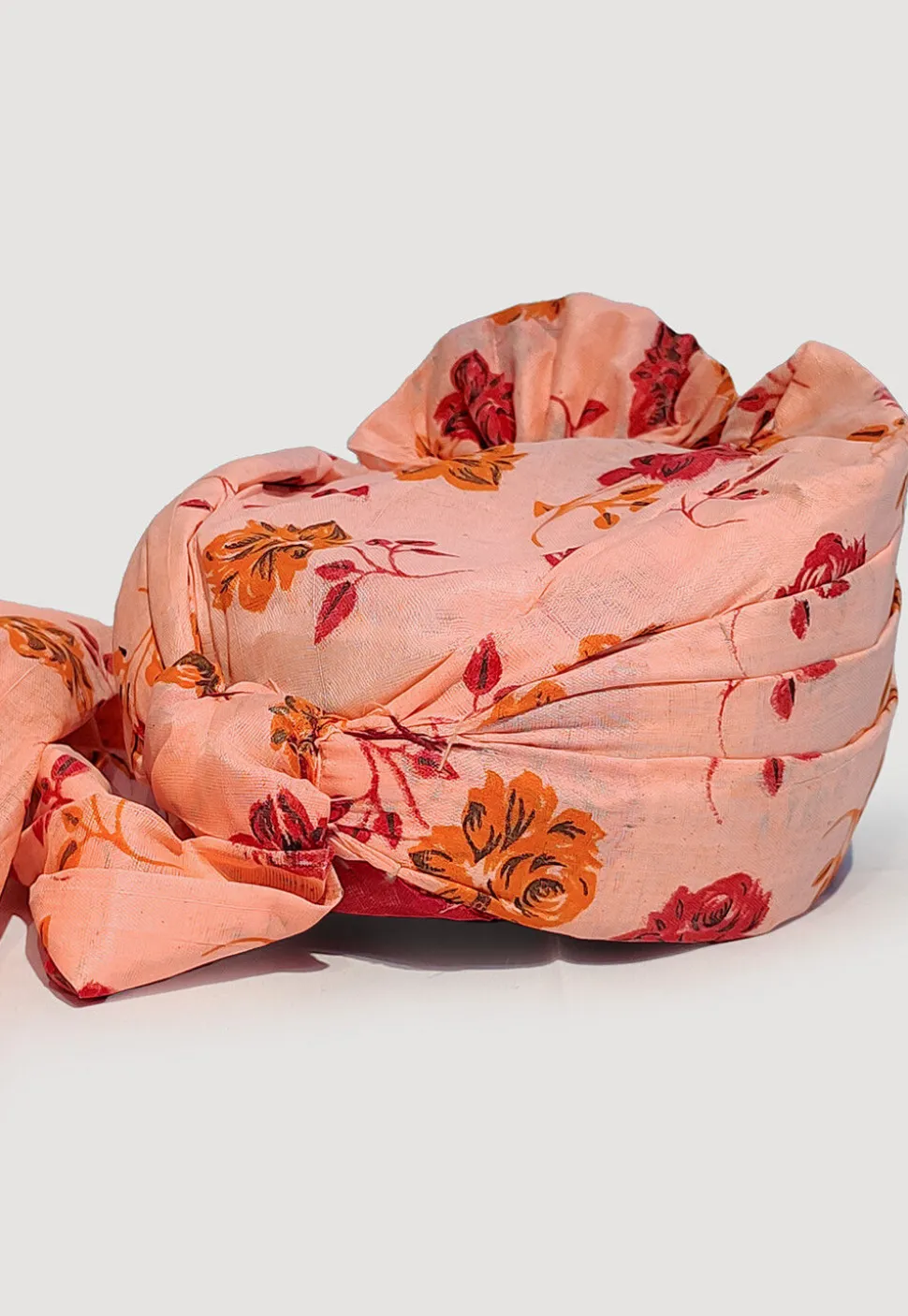 Digital Printed Cotton Unisex Turban in Peach