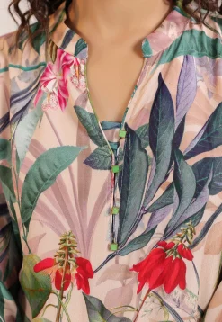 Digital Printed Crepe A Line Kurta Set in Light Fawn