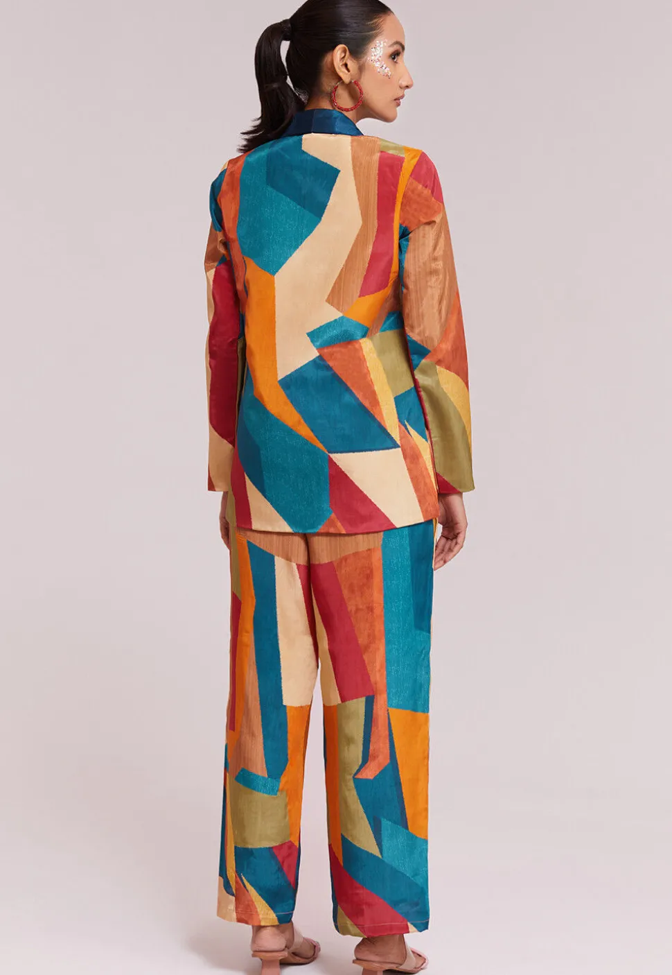 Digital Printed Crepe Co Ord Set in Multicolor