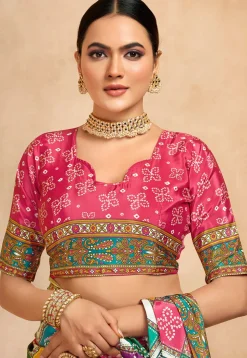 Digital Printed Crepe Saree in Multicolor