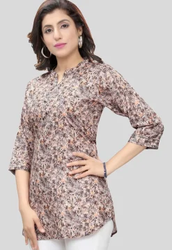 Digital Printed Crepe Tunic in Old Rose