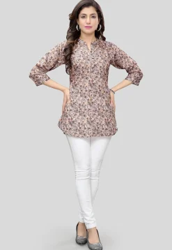 Digital Printed Crepe Tunic in Old Rose