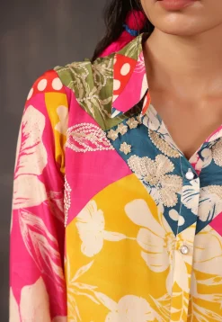Digital Printed Crepe Tunic in Multicolor
